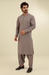 GREY KAMEEZ SHALWAR WITH WAIST COAT