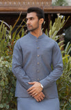 MEN KAMEEZ SHALWAR WITH WAIST COAT DENIM BLUE