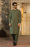 WINTER'24 MEN KAMEEZ SHALWAR WITH WAIST COAT OLIVE GREEN