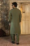 WINTER'24 MEN KAMEEZ SHALWAR WITH WAIST COAT OLIVE GREEN