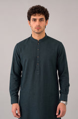 SHARP-TEAL BLENDED KAMEEZ SHALWAR