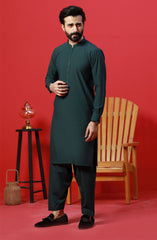 FESTIVE'23 MEN KAMEEZ SHALWAR SEMI FORMAL GREEN