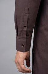 BURNT-MAROON EMBROIDERED BLENDED KAMEEZ SHALWAR