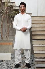 FESTIVE'23 MEN KAMEEZ SHALWAR CASUAL EGG WHITE