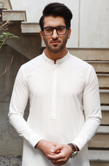 FESTIVE'23 MEN KAMEEZ SHALWAR CASUAL EGG WHITE
