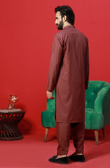 FESTIVE'23 MEN KAMEEZ SHALWAR CASUAL MAROON