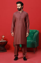 FESTIVE'23 MEN KAMEEZ SHALWAR CASUAL MAROON