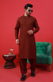 FESTIVE'23 MEN KAMEEZ SHALWAR CASUAL MAROON