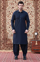 FESTIVE'23 MEN KAMEEZ SHALWAR PLAIN NAVY BLUE