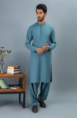PRE WINTER'23 MEN KAMEEZ SHALWAR PLAIN TEAL