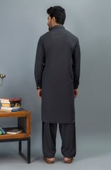 PRE WINTER'23 MEN KAMEEZ SHALWAR PLAIN DARK GREY