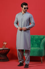 FESTIVE'23 MEN KAMEEZ SHALWAR CASUAL LIGHT GREY