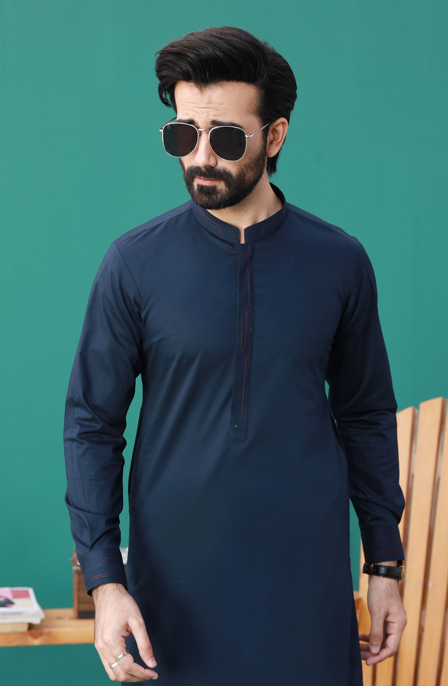 Blue shalwar kameez clearance design