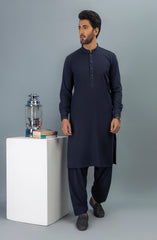 MEN KAMEEZ SHALWAR EMBROIDERED NAVY BLUE