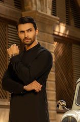 WINTER'23 MEN KAMEEZ SHALWAR PLAIN BLACK