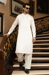 MEN KAMEEZ SHALWAR OFF WHITE