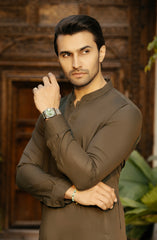 MEN KAMEEZ SHALWAR DEEP OLIVE