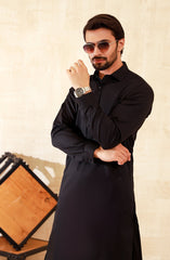 BLACK COTTON KAMEEZ SHALWAR