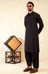 BLACK COTTON KAMEEZ SHALWAR
