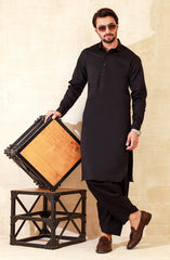 BLACK COTTON KAMEEZ SHALWAR
