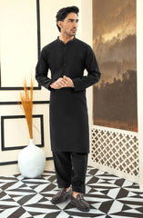 BLACK EMBROIDERED 100% COTTON KAMEEZ SHALWAR