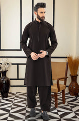 SUMMER'25 MEN KAMEEZ SHALWAR EMBROIDERED HOT CHOCOLATE