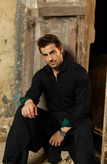 BLACK BLENDED KAMEEZ SHALWAR