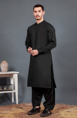 WINTER'24 MEN KAMEEZ SHALWAR BLACK