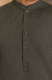 WINTER'24 MEN KAMEEZ SHALWAR DARK OLIVE