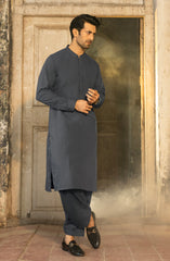 GREYISH BLUE BLENDED KAMEEZ SHALWAR