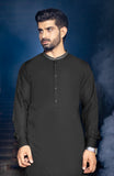 WINTER'24 MEN KAMEEZ SHALWAR EMBROIDERED DARK GREY