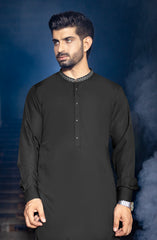 DARK GREY BLENDED EMBROIDERED KAMEEZ SHALWAR