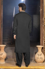 DARK GREY BLENDED EMBROIDERED KAMEEZ SHALWAR