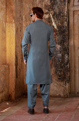 STONE BLUE BLENDED KAMEEZ SHALWAR