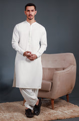 OFF-WHITE BLENDED KAMEEZ SHALWAR