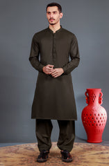 DARK GREY BLENDED KAMEEZ SHALWAR