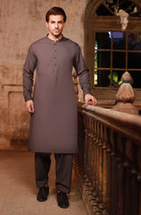LIGHT GREY BLENDED KAMEEZ SHALWAR