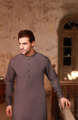 LIGHT GREY BLENDED KAMEEZ SHALWAR
