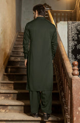 OLIVE GREEN BLENDED KAMEEZ SHALWAR