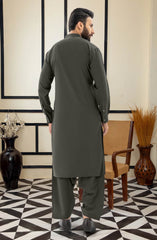 SUMMER'25 EMBROIDERED MEN KAMEEZ SHALWAR LIGHT GREY