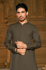SUMMER'25 EMBROIDERED MEN KAMEEZ SHALWAR OAK