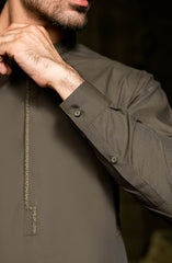 SUMMER'25 EMBROIDERED MEN KAMEEZ SHALWAR OAK