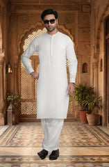OFF WHITE 100% COTTON KAMEEZ SHALWAR