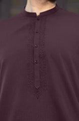 LIGHT-BURGUNDY EMBROIDERED BLENDED KAMEEZ SHALWAR