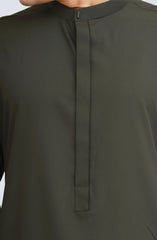 OLIVE-GREEN BLENDED KAMEEZ SHALWAR