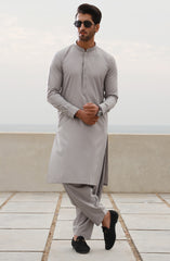 FESTIVE'23 MEN KAMEEZ SHALWAR SEMI FORMAL LIGHT GREY