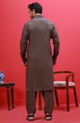 FESTIVE'23 MEN KAMEEZ SHALWAR CASUAL BROWN