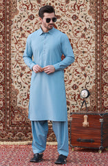 FESTIVE'23 MEN KAMEEZ SHALWAR SEMI FORMAL OCEAN BLUE