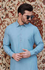 FESTIVE'23 MEN KAMEEZ SHALWAR SEMI FORMAL OCEAN BLUE