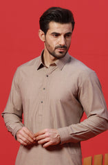 FESTIVE'23 MEN KAMEEZ SHALWAR SEMI FORMAL LIGHT BROWN